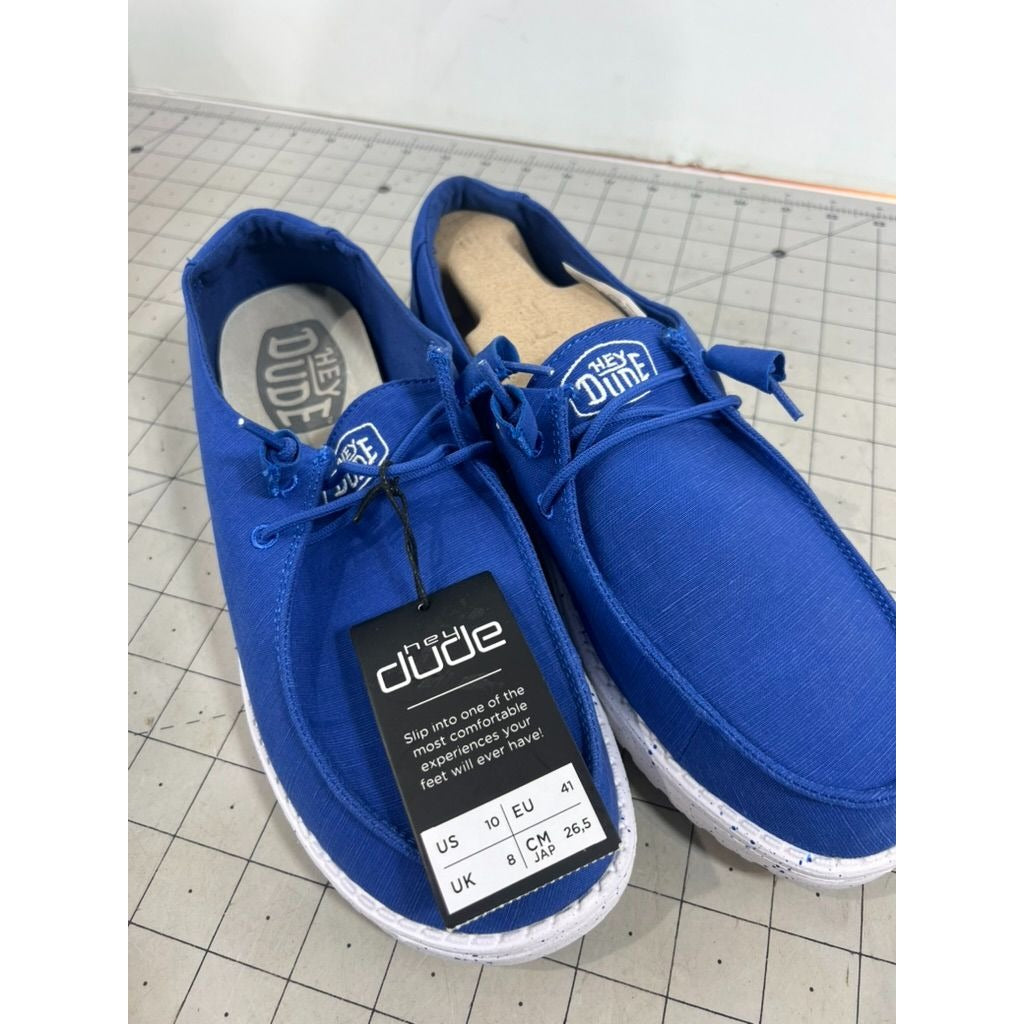 Hey Dude Women's Wendy Slub Canvas Casual Shoes - True Blue Sz. 10  New