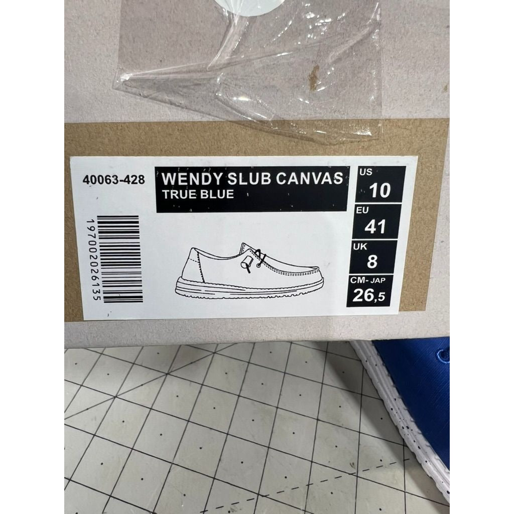 Hey Dude Women's Wendy Slub Canvas Casual Shoes - True Blue Sz. 10  New