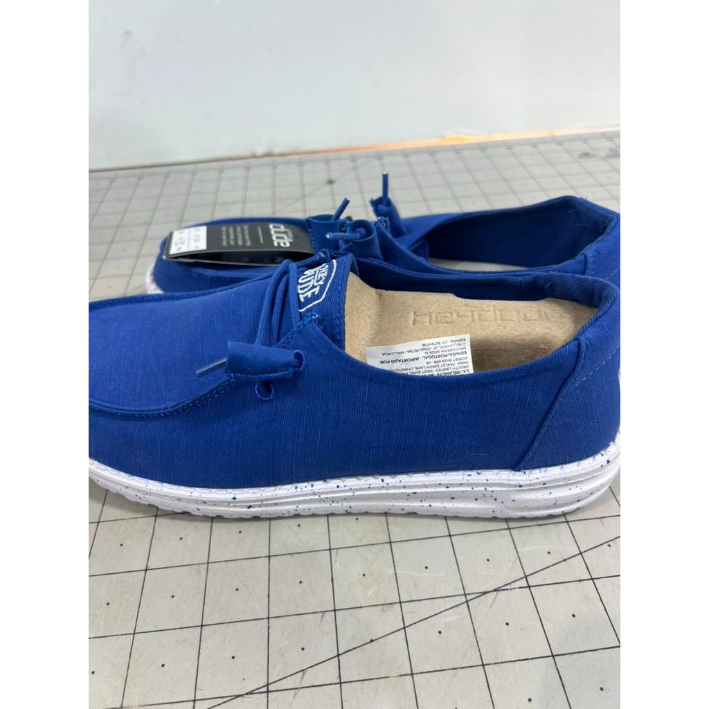 Hey Dude Women's Wendy Slub Canvas Casual Shoes - True Blue Sz. 10  New
