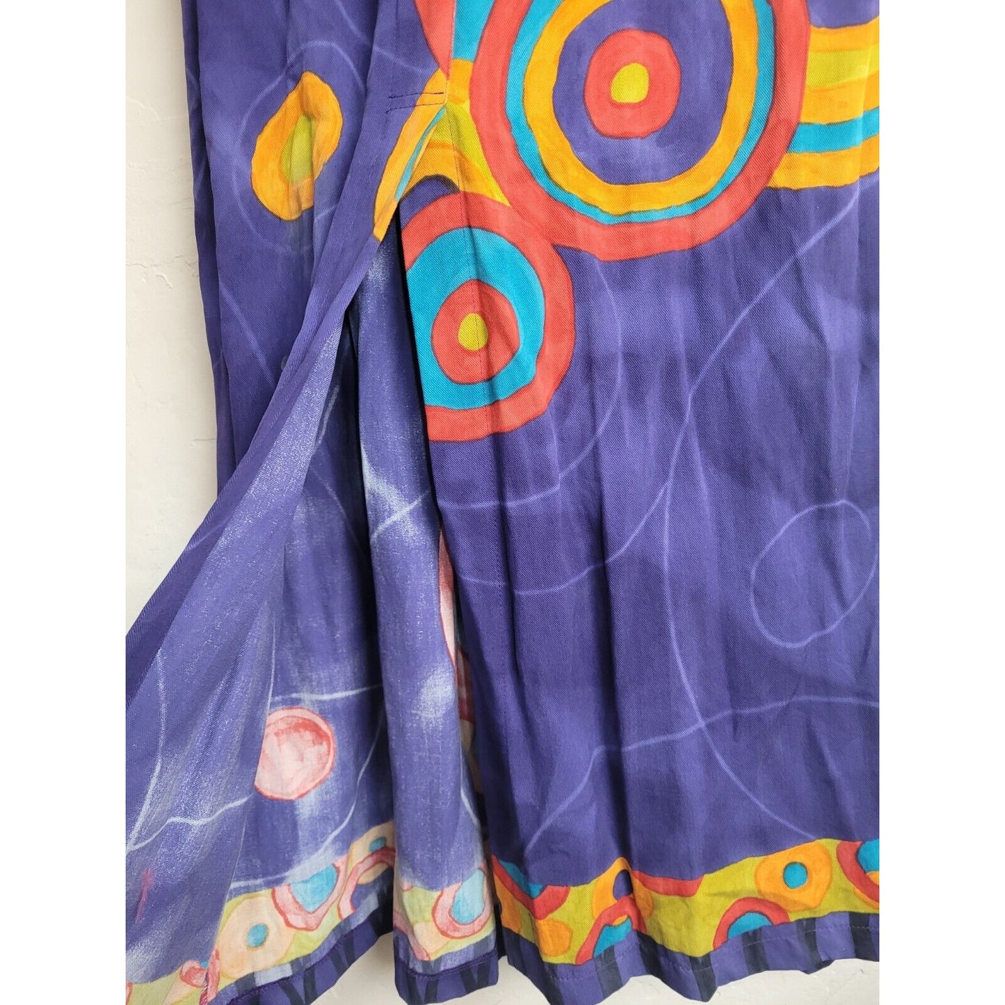 Magic Of The Moon Women’s Purple Skirt XL Elastic Waist Vibrant Circle Pattern
