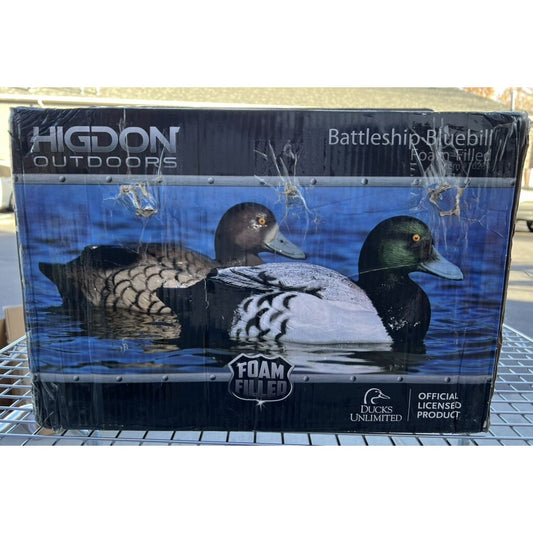 Higdon Battleship Bluebill Foam-Filled Duck Decoys 6-Pack Weighted Keel #16234