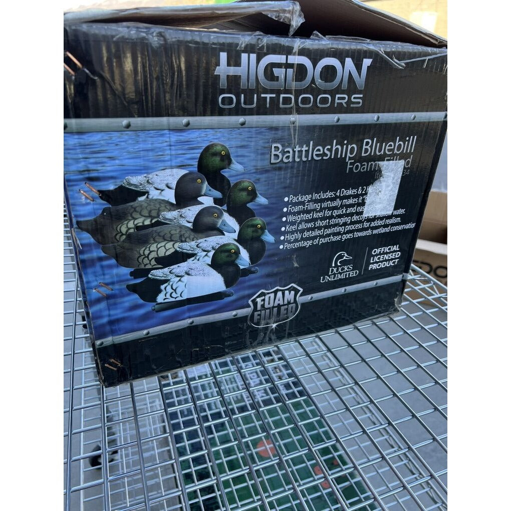 Higdon Battleship Bluebill Foam-Filled Duck Decoys 6-Pack Weighted Keel #16234