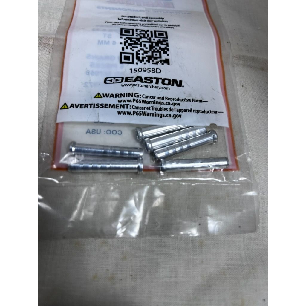 Easton 6mm RPS 8-32 Aluminum Inserts 19 Grains Pack Of 6 Archery Components