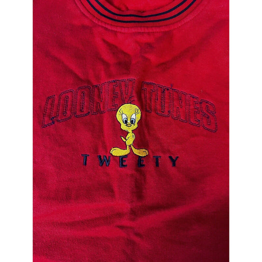 Vintage Looney Tunes Red Long Sleeve Tweety Sweatshirt Large