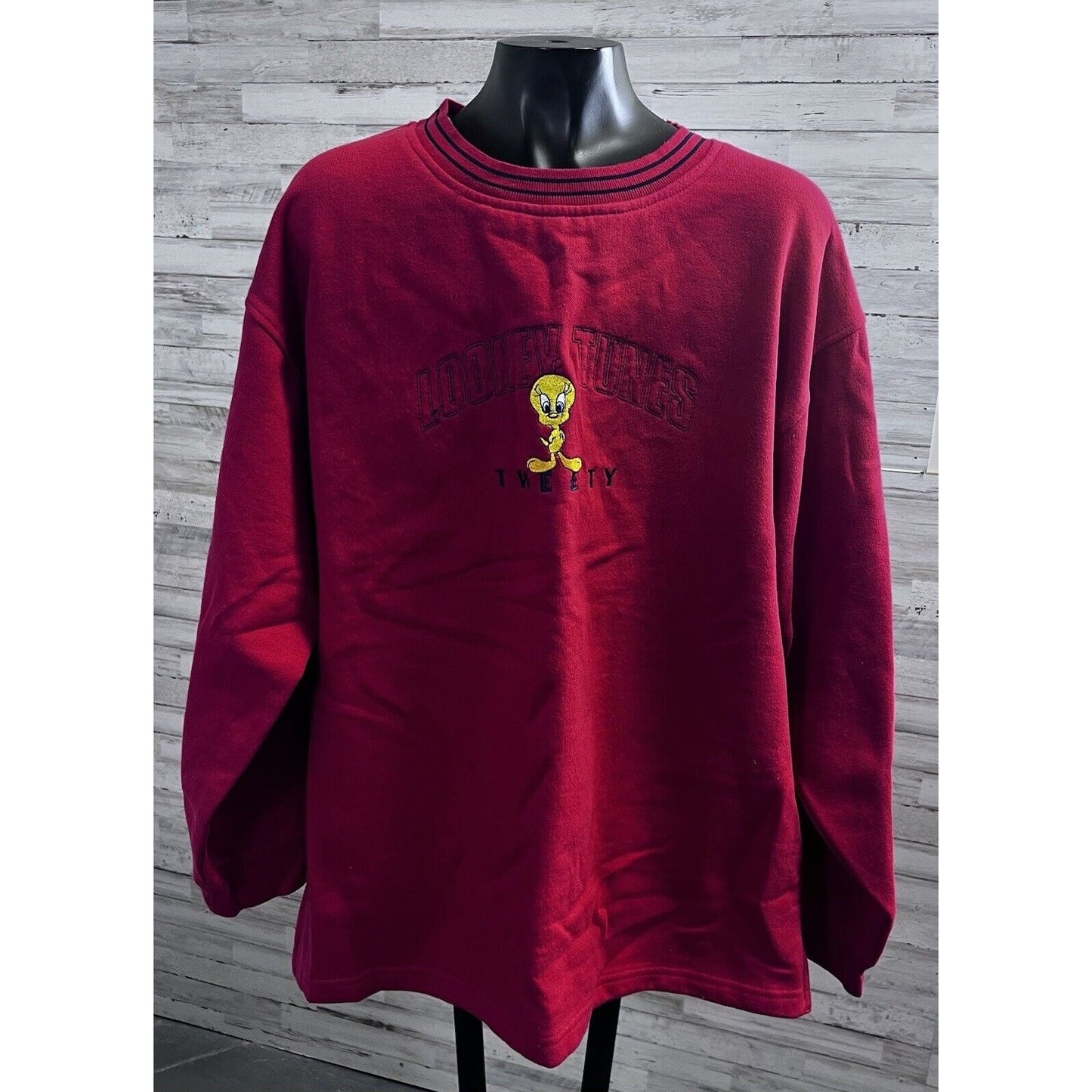 Vintage Looney Tunes Red Long Sleeve Tweety Sweatshirt Large