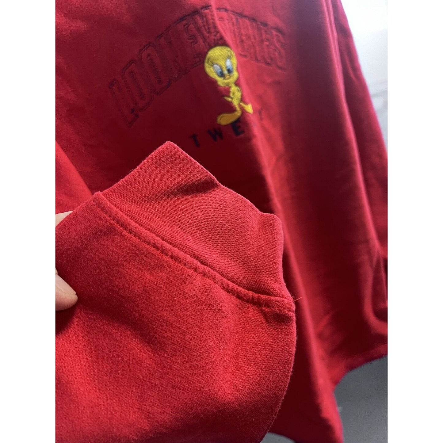 Vintage Looney Tunes Red Long Sleeve Tweety Sweatshirt Large