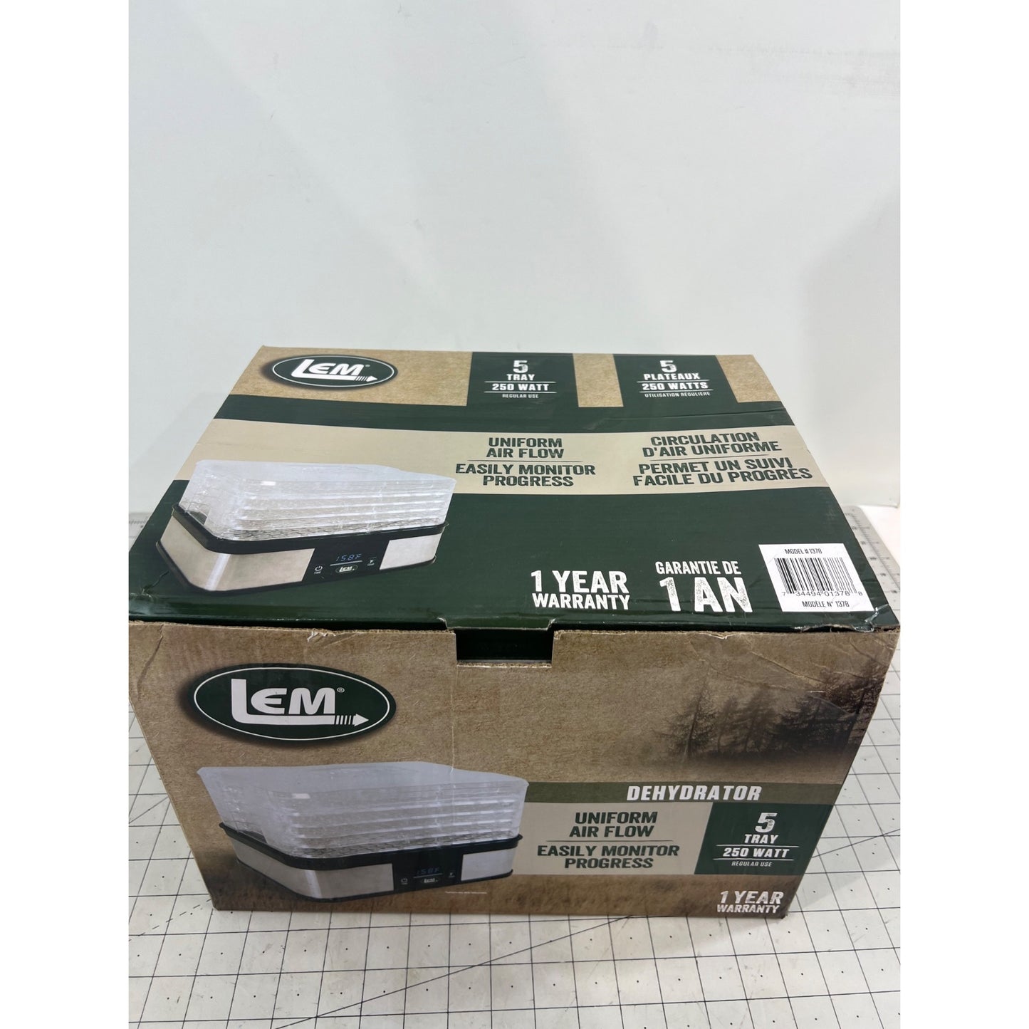 LEM 5-Tray Food Dehydrator With Uniform Airflow & Digital Controls 250 Watts new