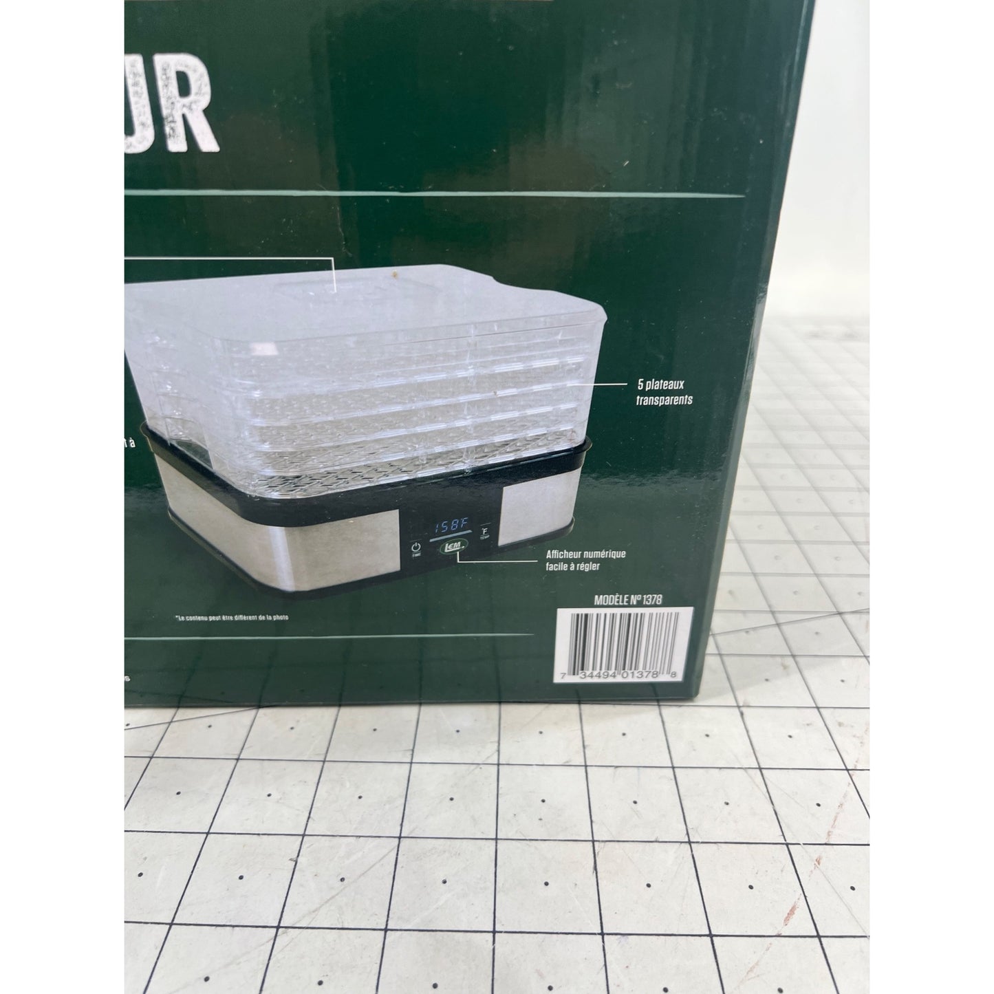 LEM 5-Tray Food Dehydrator With Uniform Airflow & Digital Controls 250 Watts new