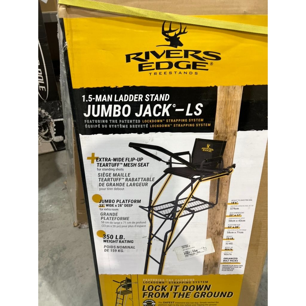 Rivers Edge Jumbo Jack-LS 1.5-Man Ladder Stand Lockdown Strapping System 350 Lb