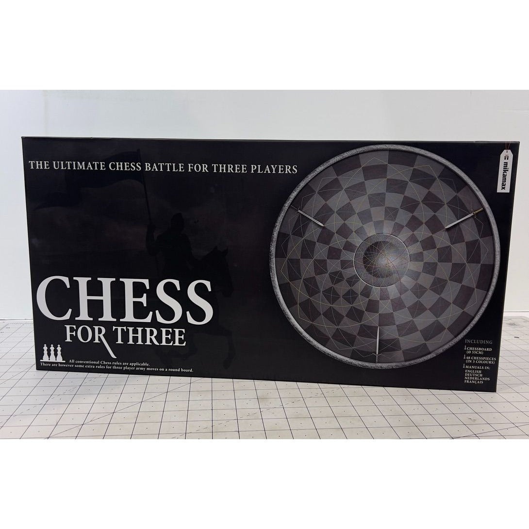 Mikamax Chess For Three Game w/Round Board 3 Player Pieces & Instructions Open Box