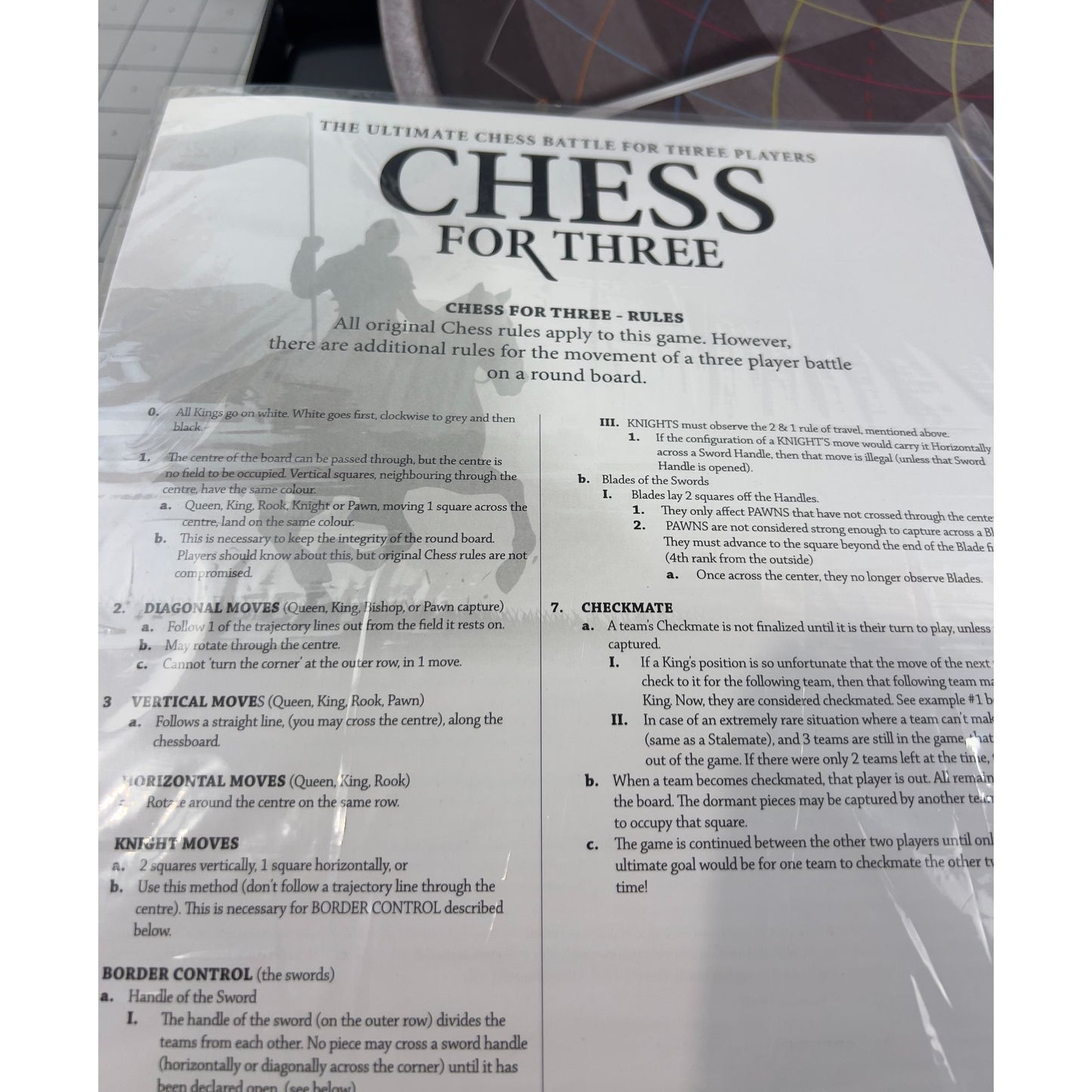 Mikamax Chess For Three Game w/Round Board 3 Player Pieces & Instructions Open Box
