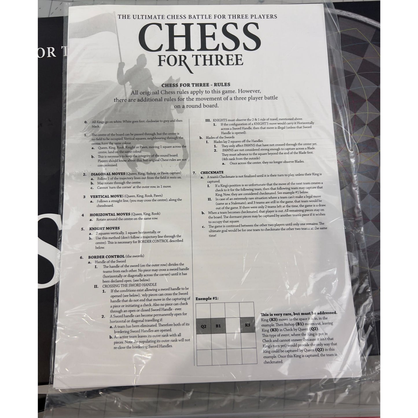 Mikamax Chess For Three Game w/Round Board 3 Player Pieces & Instructions Open Box