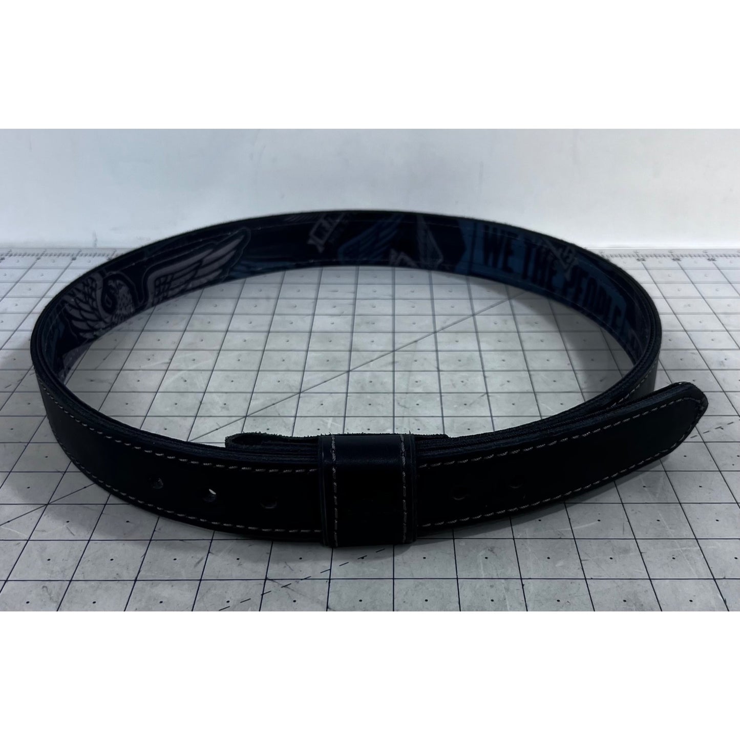“We The People” Leather Belt Sz. 40 Black Blue Patriotic Liner USA Conceal Carry