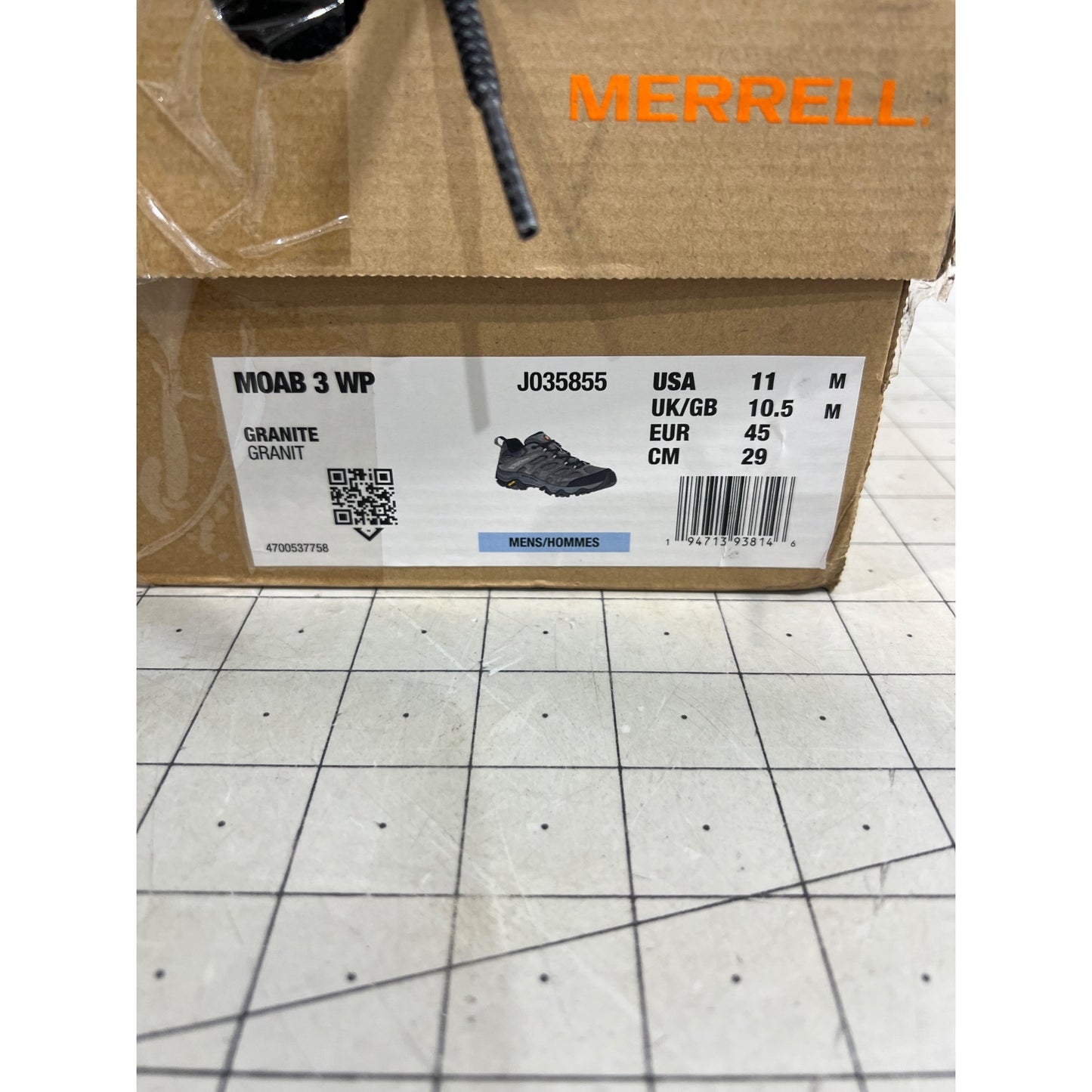 Merrell Moab 3 WP Men's Shoes Granite Size 11 New
