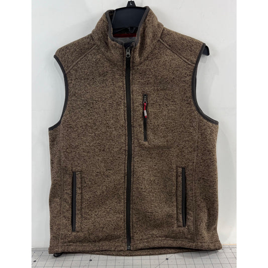 Orvis Men’s Brown Full-Zip Fleece Vest w/Pockets Size M