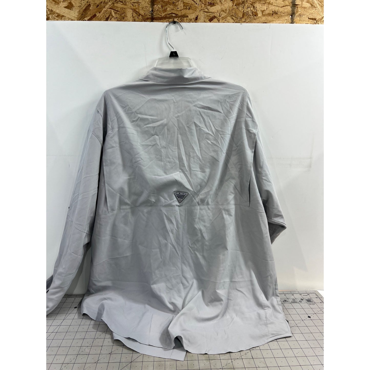 Columbia Tamiami Mens Fishing Shirt XL Light Gray Long Sleeve Vented Lightweight