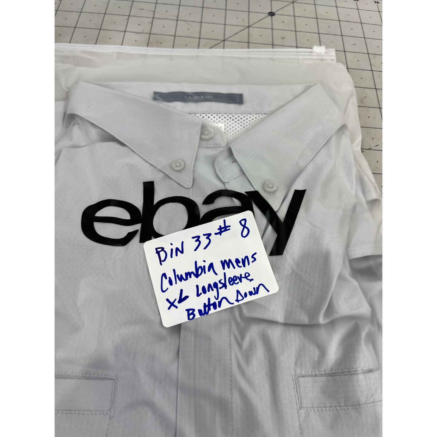 Columbia Tamiami Mens Fishing Shirt XL Light Gray Long Sleeve Vented Lightweight