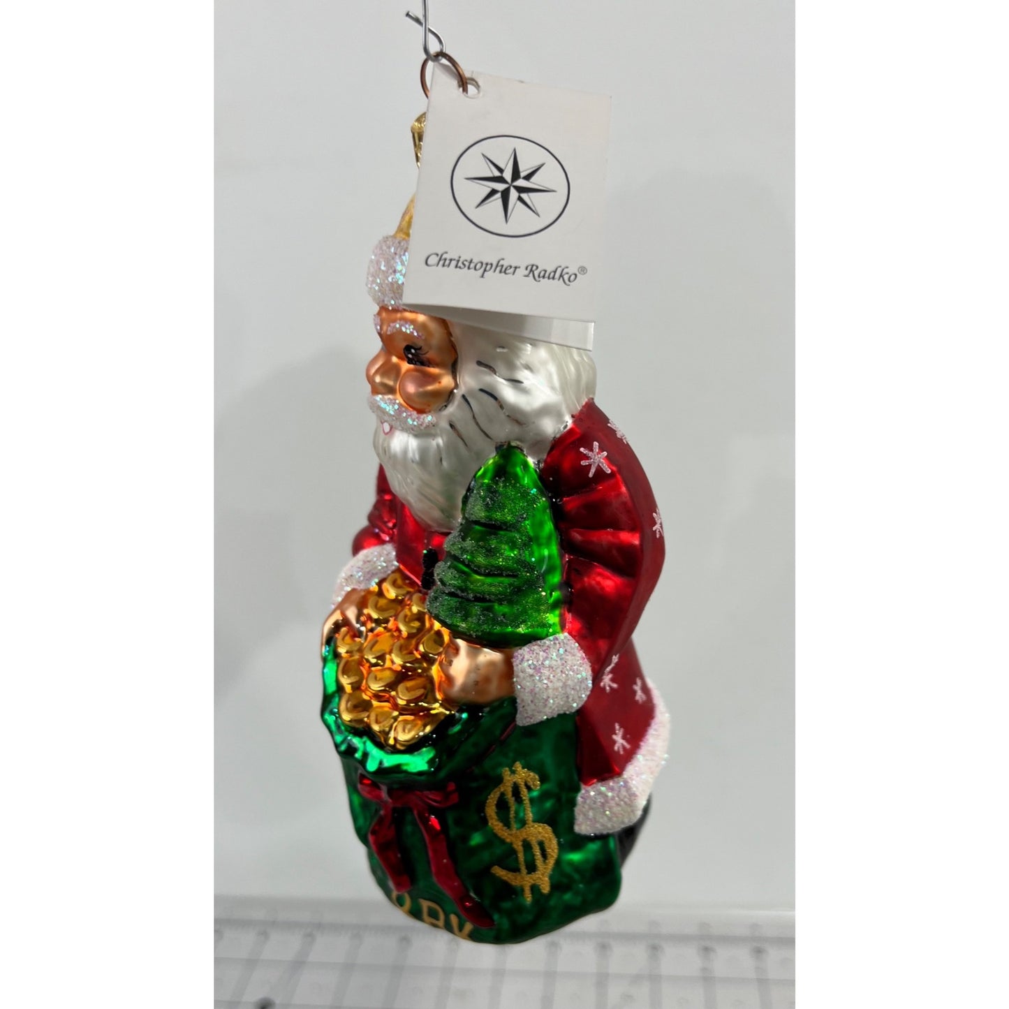 Christopher Radko Santa Christmas Ornament Pot O’ Gold “BRK” Berkshire Hathaway