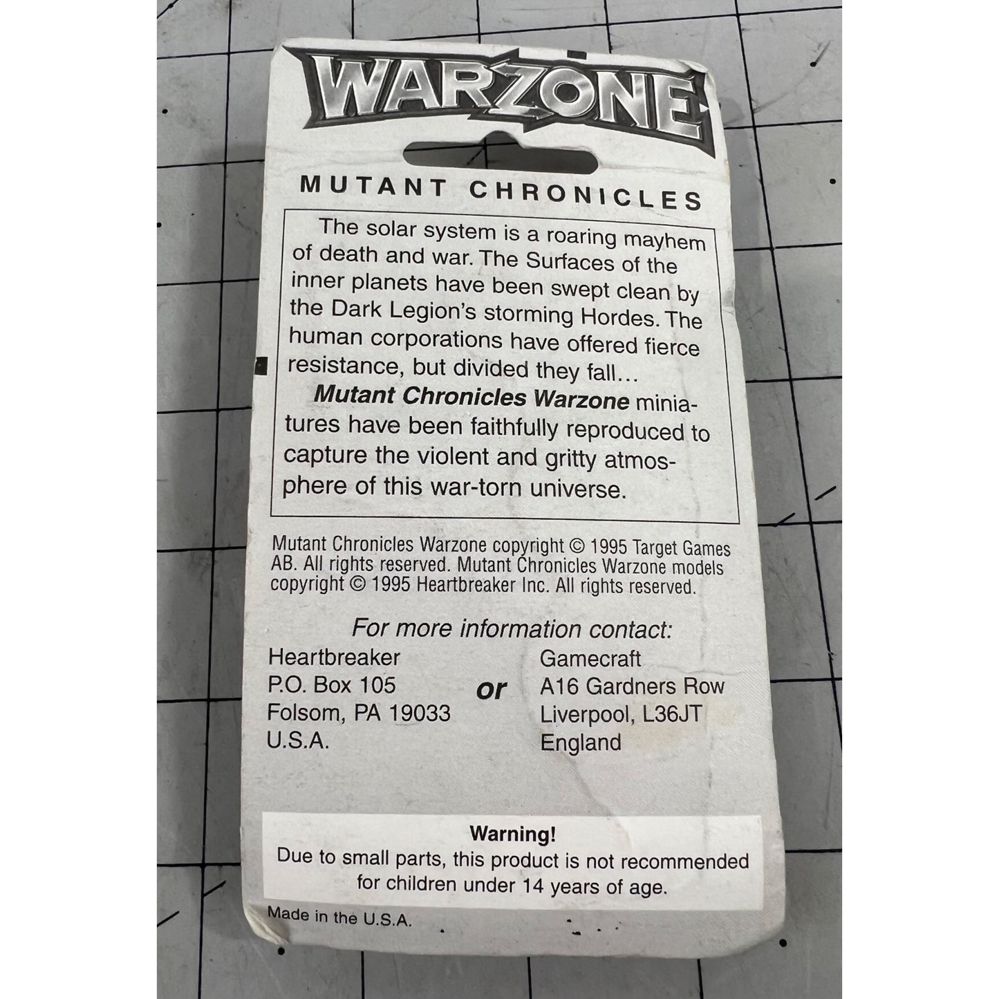 Warzone Mutant Chronicles Miniatures #9527-C Karnophages 1995 NOS New on Card