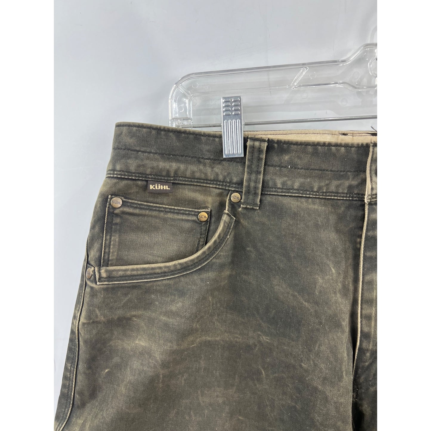 Kühl Men’s 34x32 Rydr Khaki Pants Rugged Cotton Blend Durable 22S Style #5016