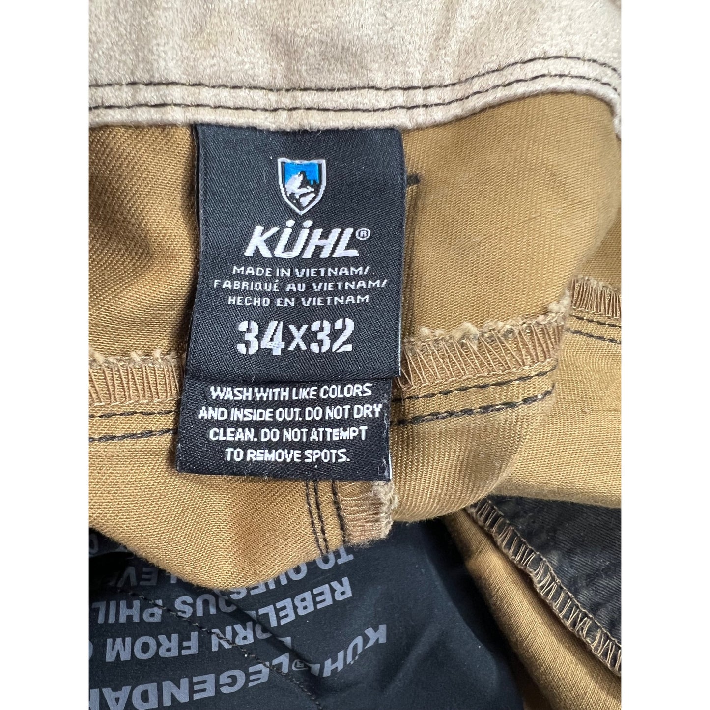 Kühl Men’s 34x32 Rydr Khaki Pants Rugged Cotton Blend Durable 22S Style #5016