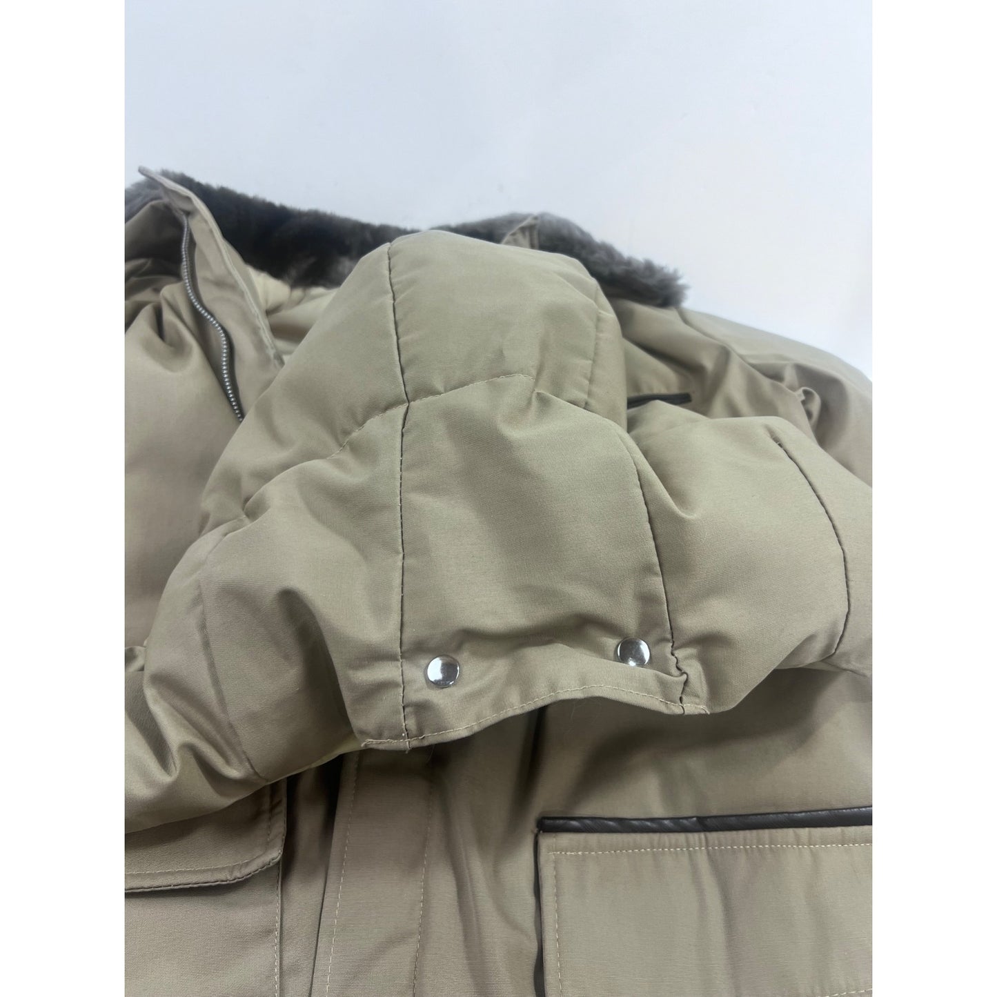 Vintage '80's Men's Browning Goose Down Coat Faux Fur Collar w/Hood Size 40