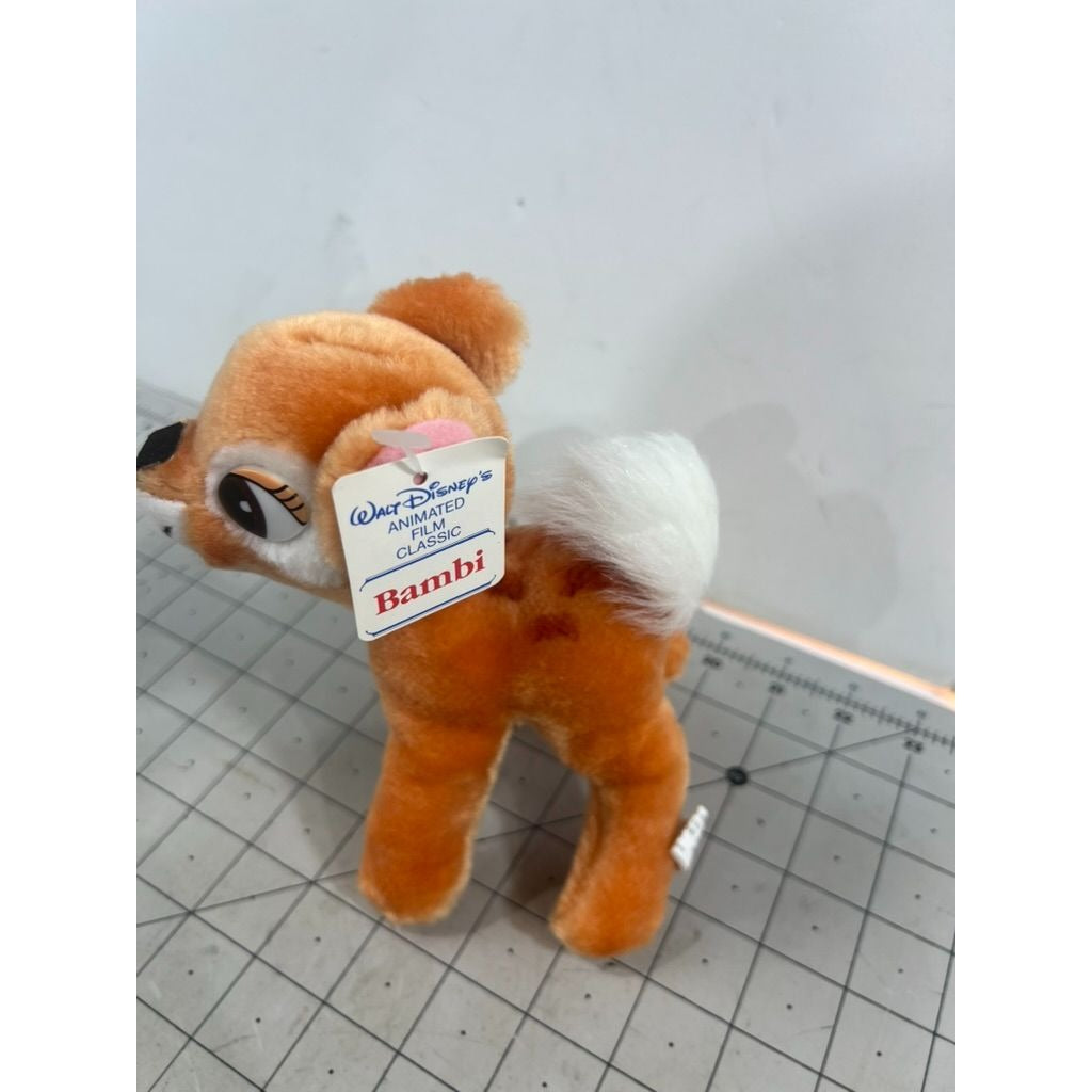 Vintage Disney Bambi Plush Deer Stuffed Animal Toy w/Tag Animated Film Classic -