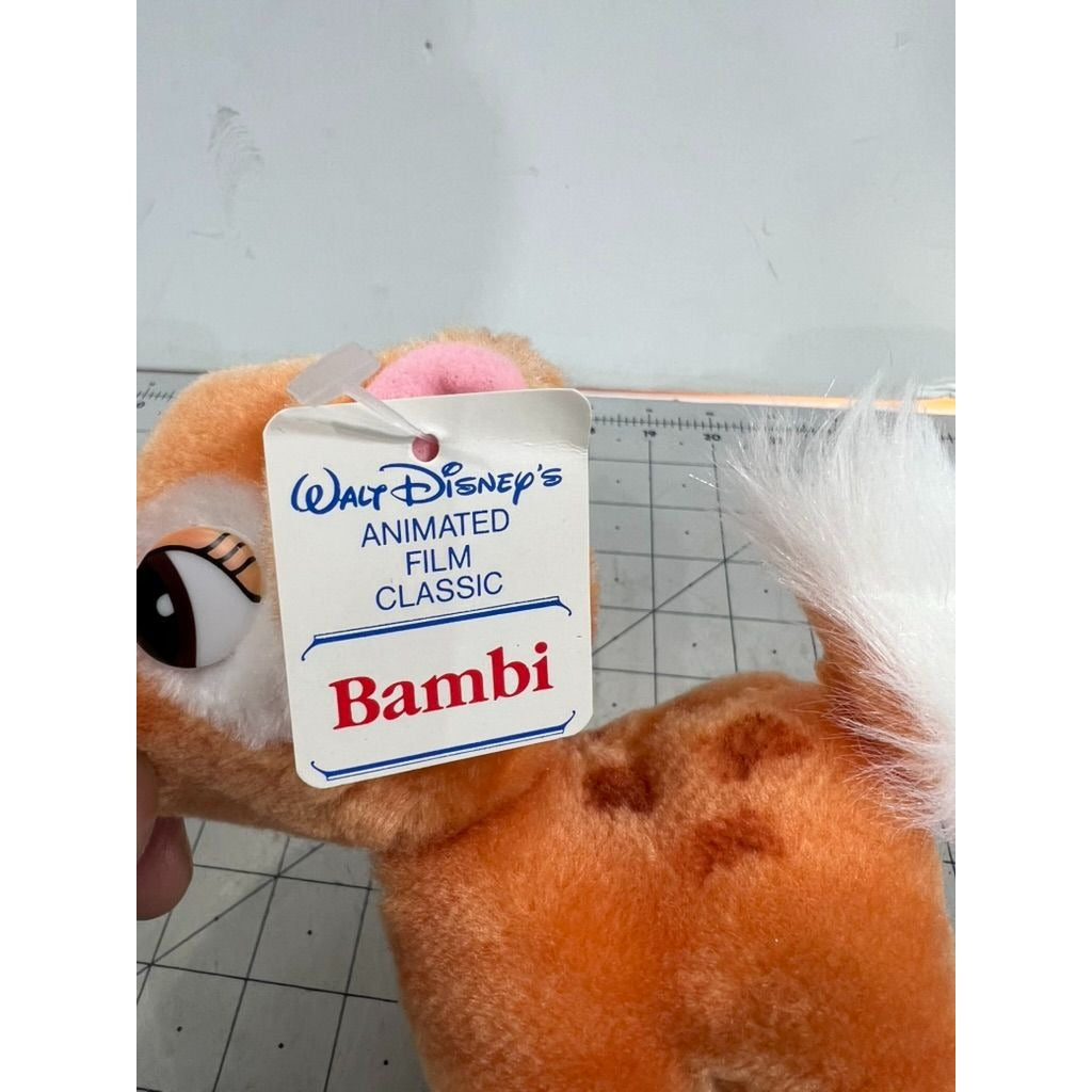 Vintage Disney Bambi Plush Deer Stuffed Animal Toy w/Tag Animated Film Classic -
