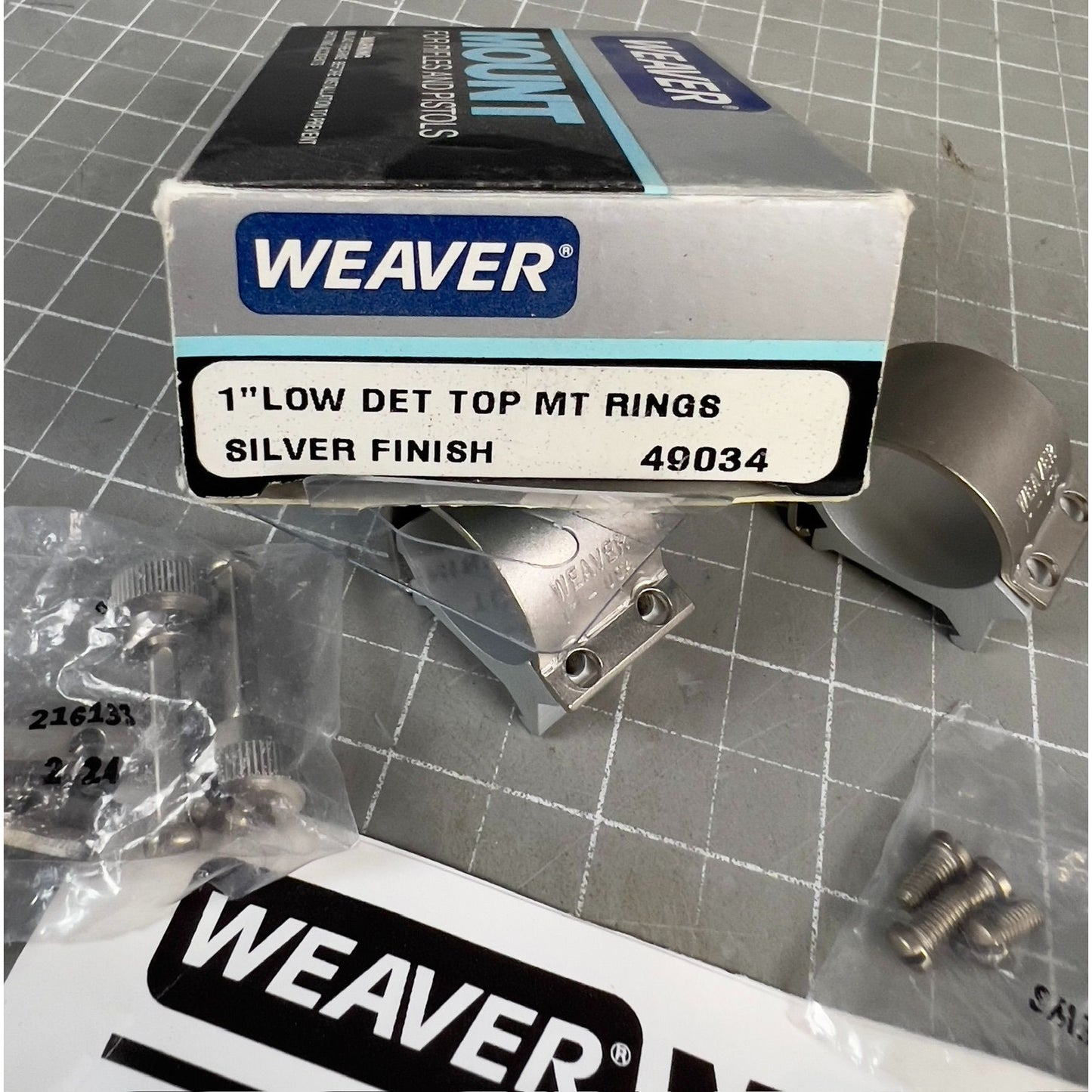 Weaver 1" Low Ring Height 49034 Scope Rings Stainless Steel new