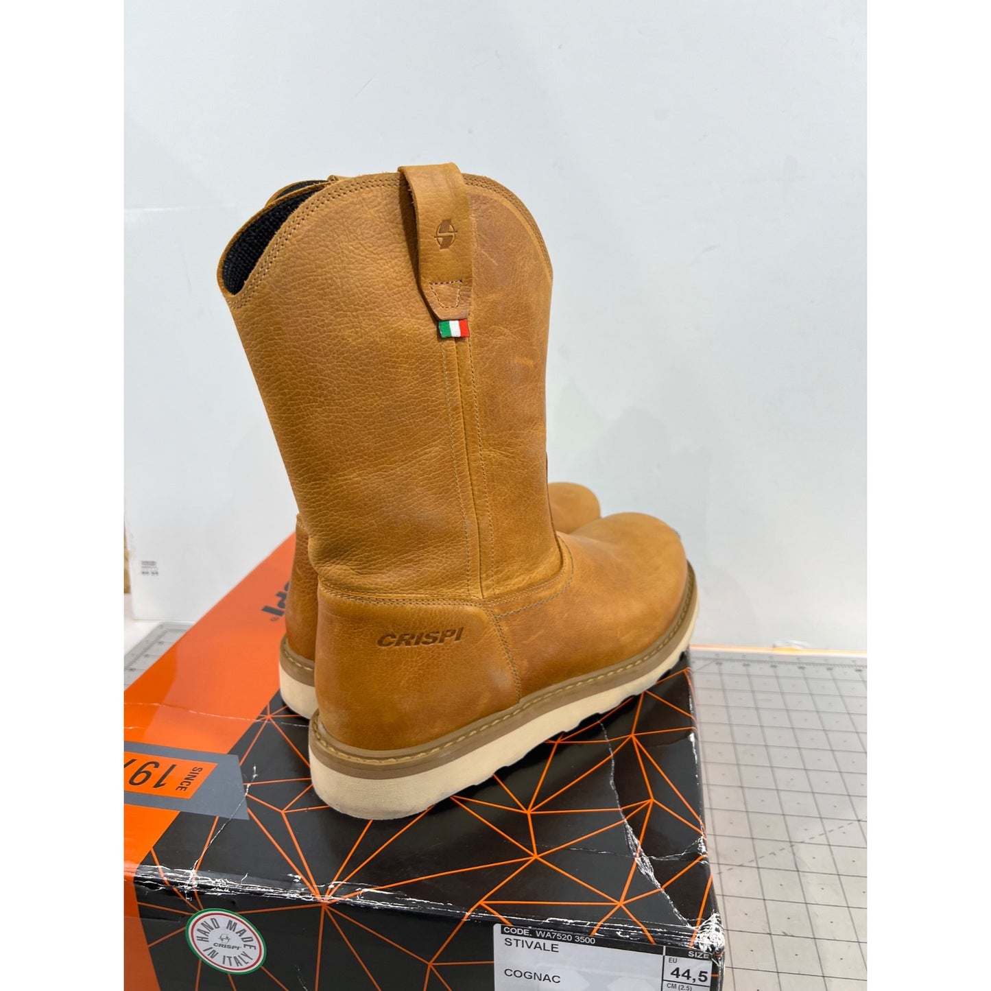 Crispi Men's Stivale Soft Toe 11in Work Boots - Cognac Sz. 11 New