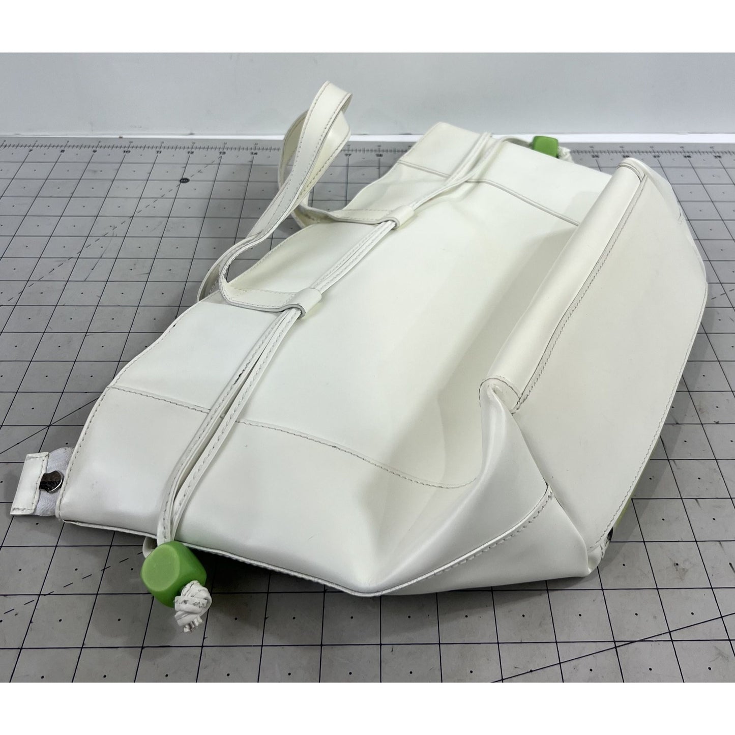 Claudia Firenze Angelfish HOBO Shoulder Bag White & Green Leather Made In Italy