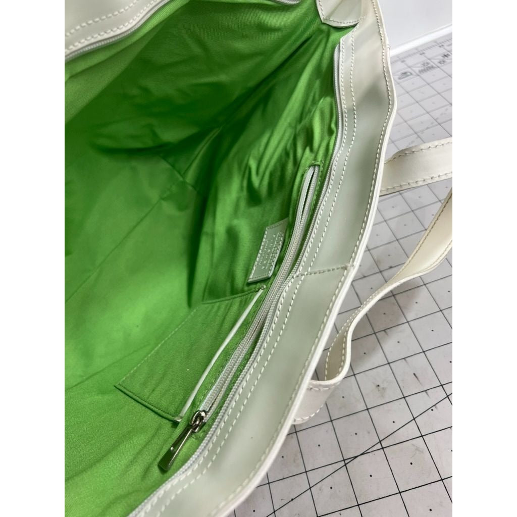 Claudia Firenze Angelfish HOBO Shoulder Bag White & Green Leather Made In Italy