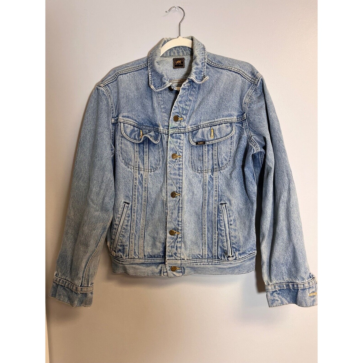 Vintage Lee Riders Hard Rock Cafe Denim Jacket Distressed 1980's Men's Sz. L