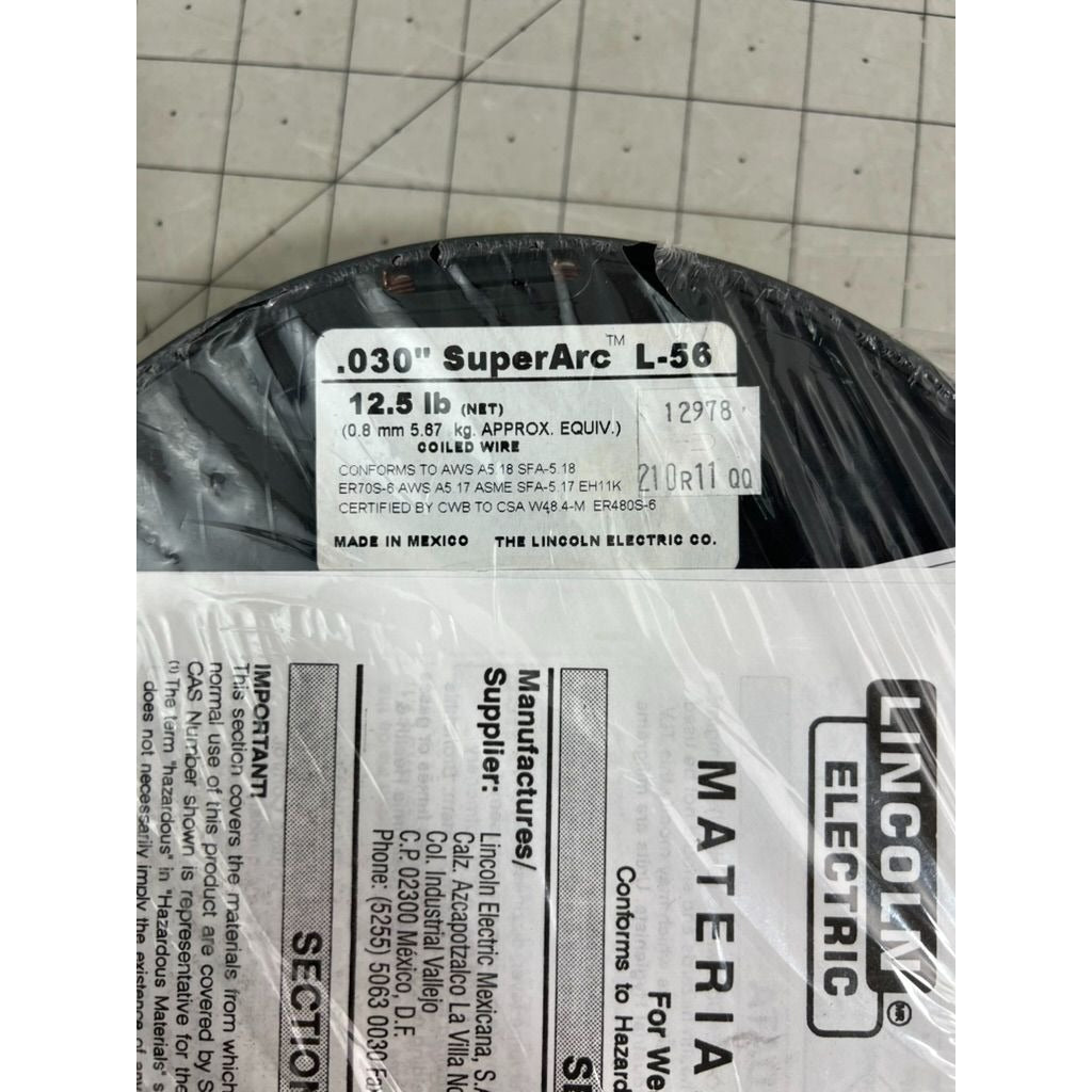 Lincoln Electric SuperArc L-56 Welding Wire .030" 12.5lb Spool Copper Coated MIG