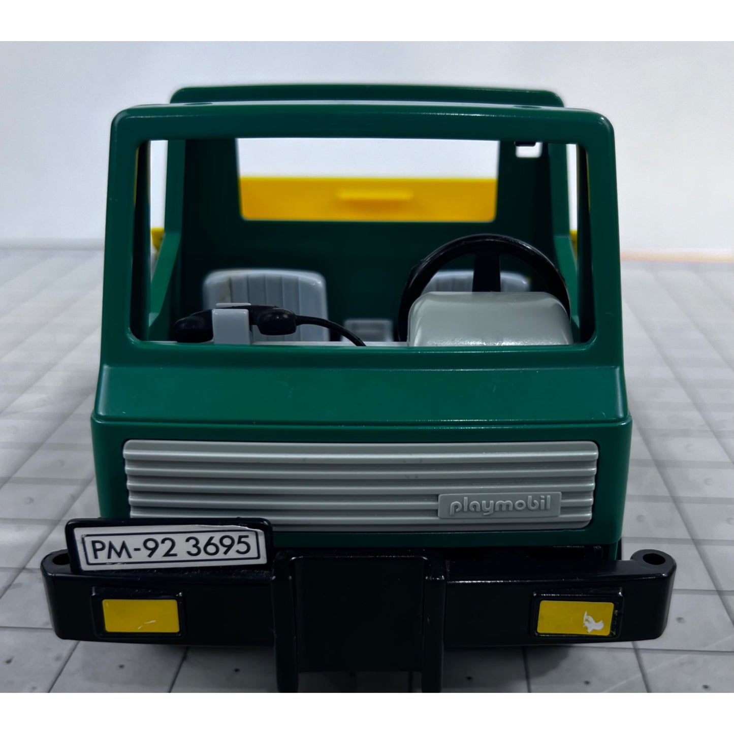 Vintage Playmobil 1986 Green & Yellow Dump Plow Truck 3695