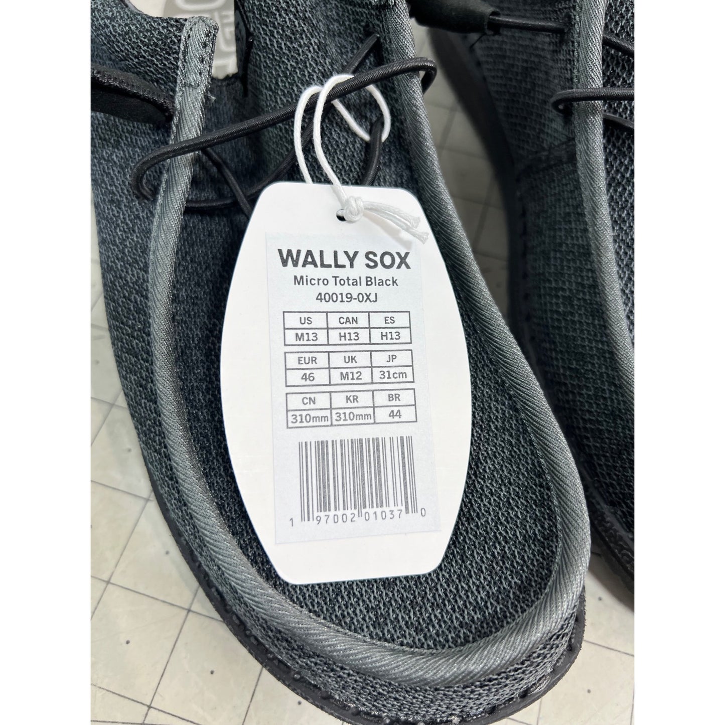 Hey Dude Wally Sox Micro Total Black Men’s Sz. 13 Lightweight Breathable New