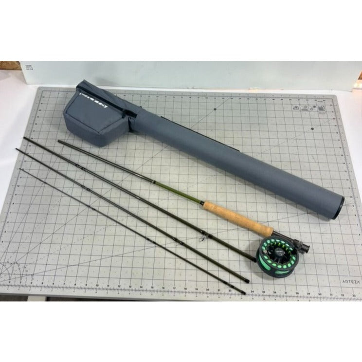 Orvis Encounter Fly Rod Reel w/Line & Case 9' 5 wt As-Is Broken Tip 4 pc.