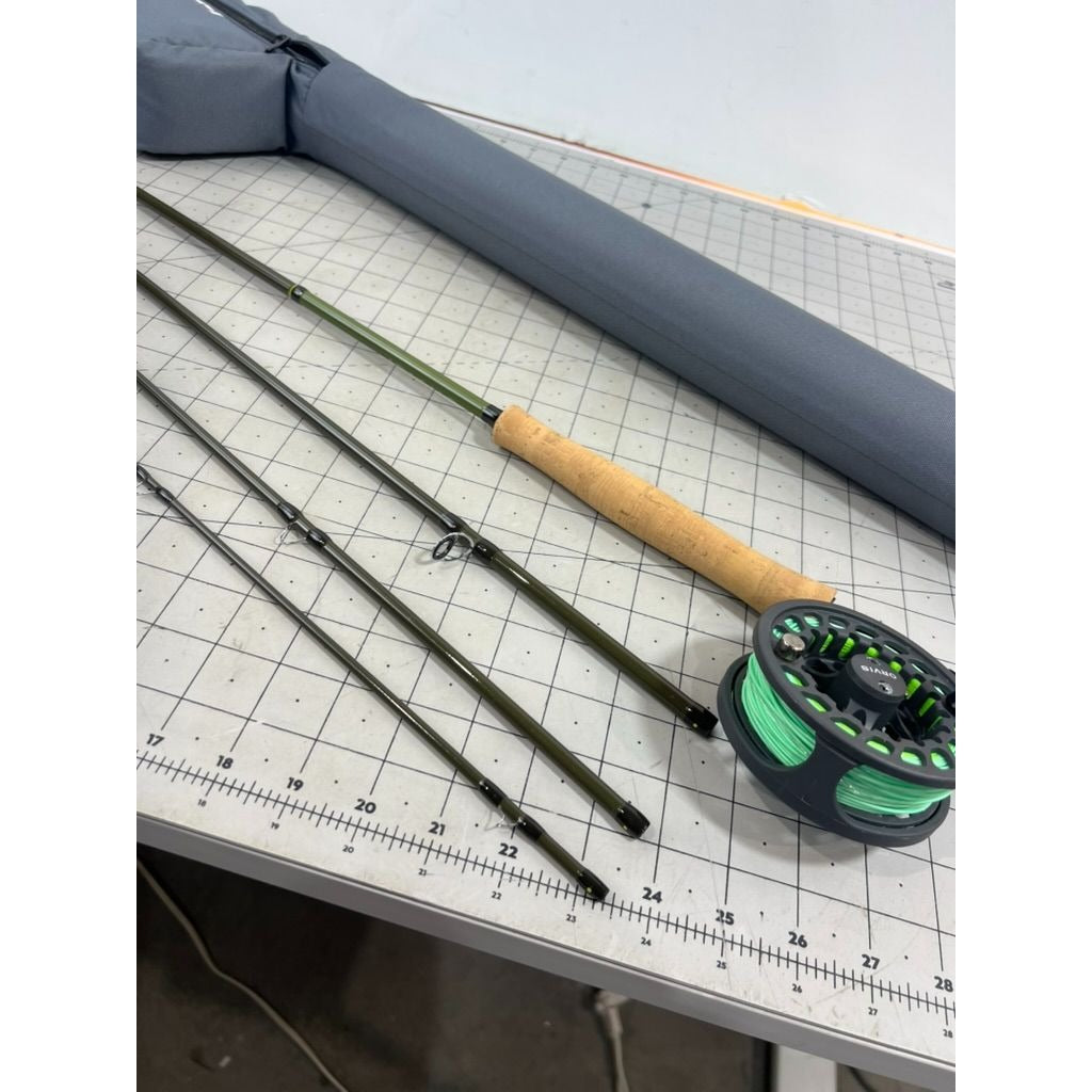 Orvis Encounter Fly Rod Reel w/Line & Case 9' 5 wt As-Is Broken Tip 4 pc.
