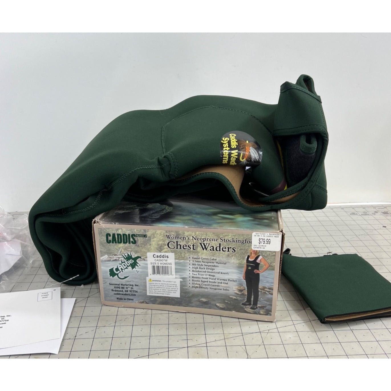 Caddis Womens Neoprene Chest Waders Forest Green Size S Stockingfoot Fishing