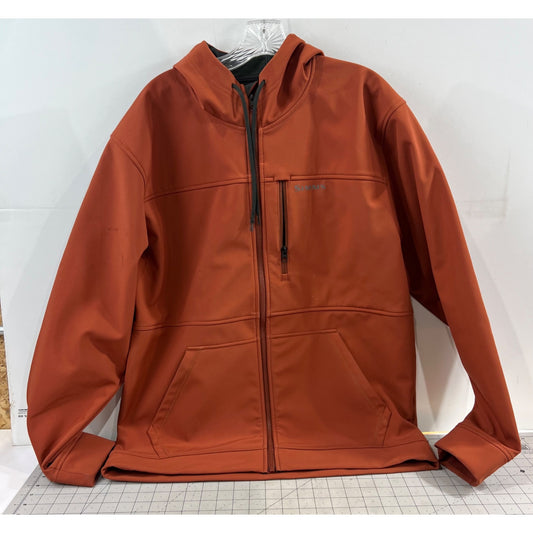Simms Men's Rogue Hoody Size Large Clay Full-Zip Fleece-Lined Jacket