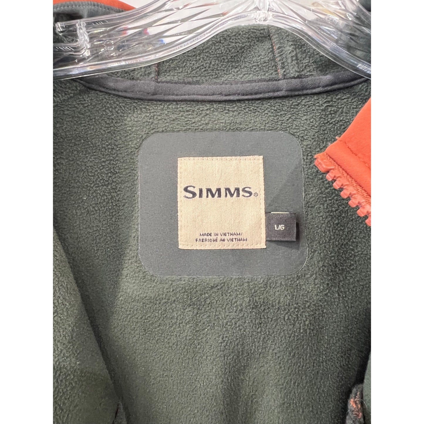 Simms Men's Rogue Hoody Size Large Clay Full-Zip Fleece-Lined Jacket
