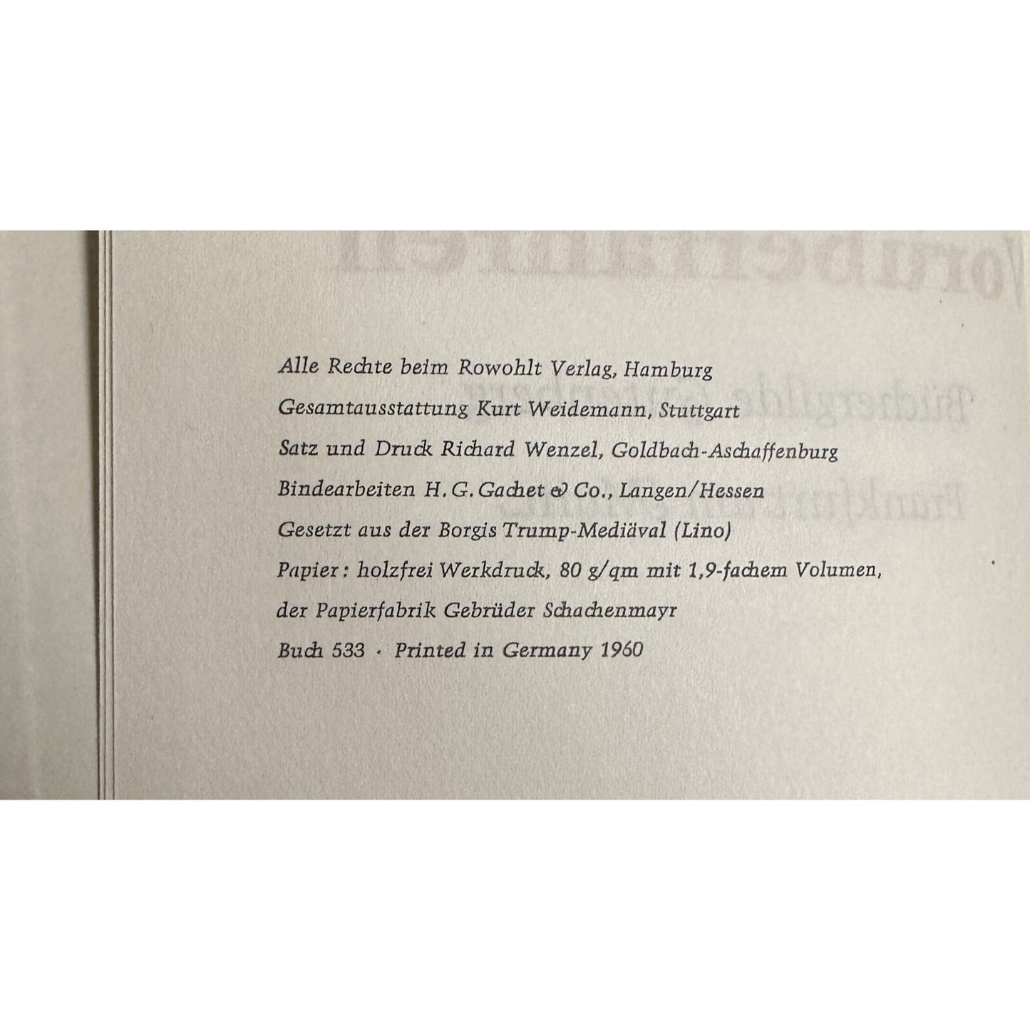 Alfred Polgar "Im Vorüberfahren" Linen Hardcover 1960 Büchergilde Gutenberg 282 Pages