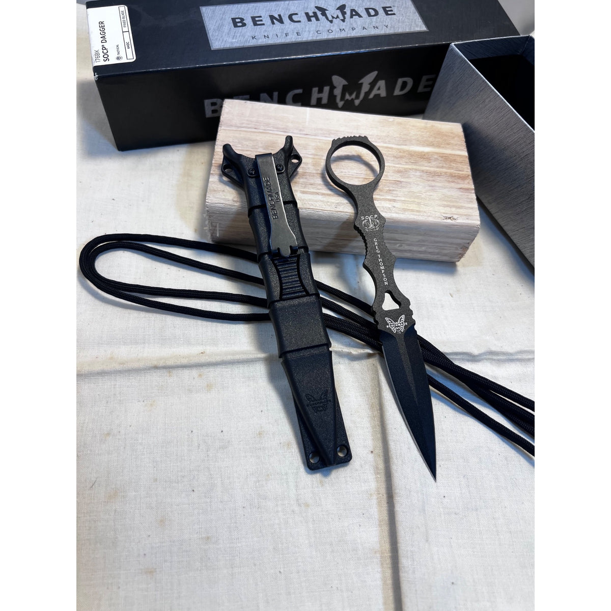Benchmade SOCP Dagger Fixed Blade Knife, 3.22 in, 440C Black Class 176BK