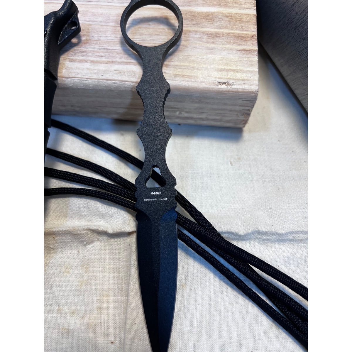 Benchmade SOCP Dagger Fixed Blade Knife, 3.22 in, 440C Black Class 176BK