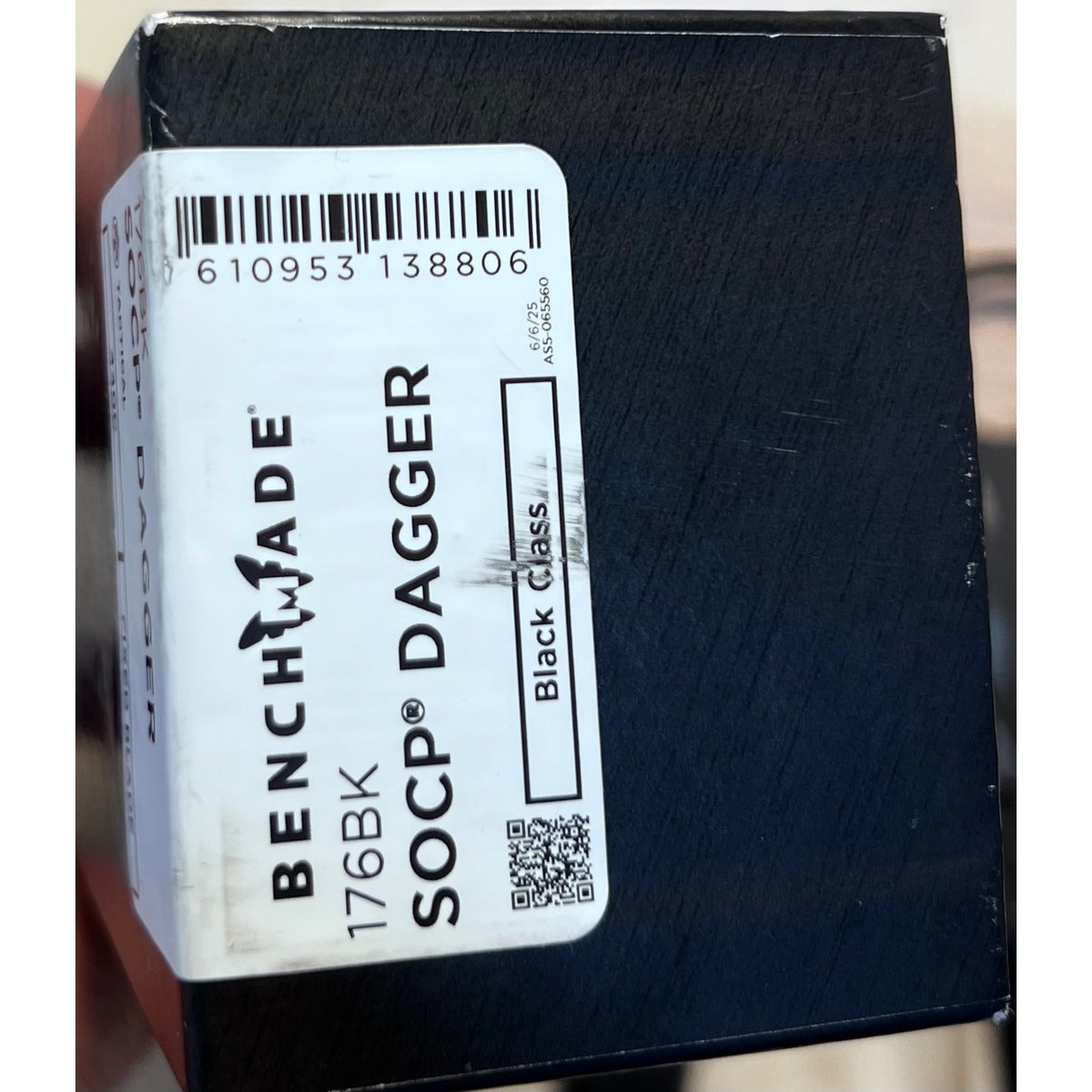 Benchmade SOCP Dagger Fixed Blade Knife, 3.22 in, 440C Black Class 176BK