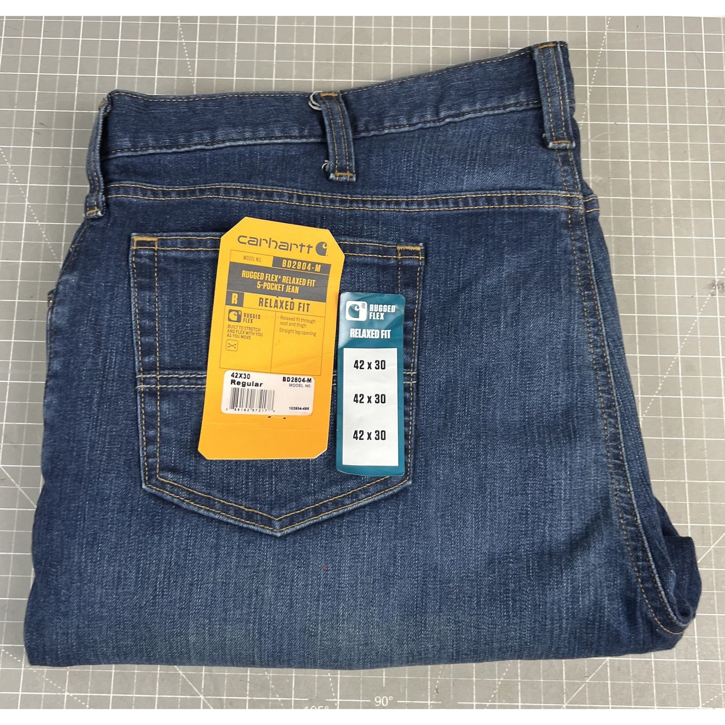 Carhartt Men's Rugged Flex Relaxed Fit Jeans Regular 42x30 BD2804-M 5-Pocket NEW