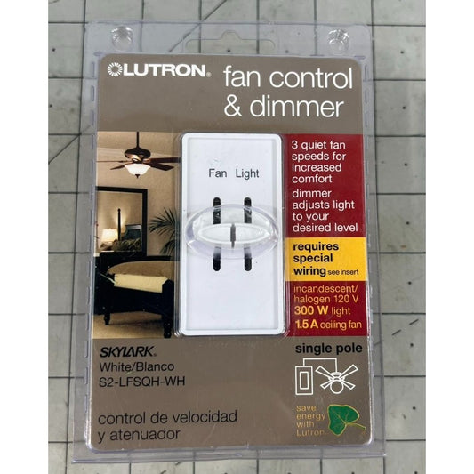 Lutron Skylark 1.5 Amps Single Pole Slide Fan Control White 1 Pack