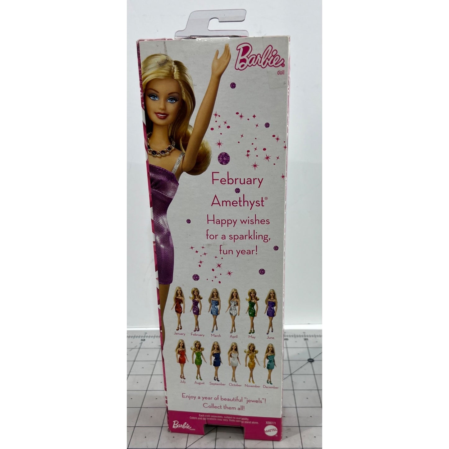 Barbie February Amethyst Birthstone Doll Purple Dress Necklace & Ring New In Box