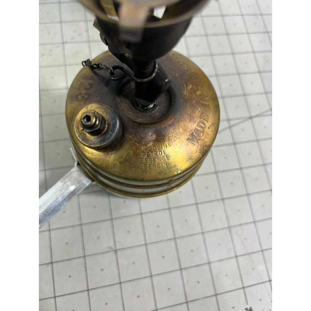 Vintage Brass Svea 123 Camping Stove Windshield & Aluminum Pot Sweden