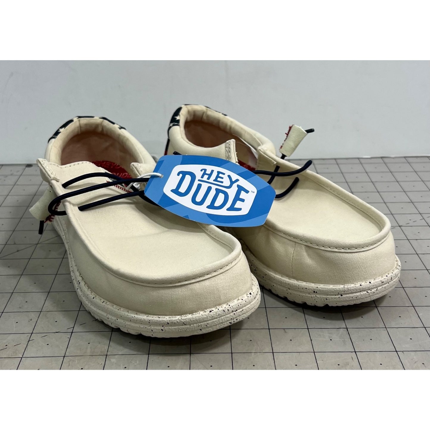 Hey Dude Men's Wally Americana Casual Shoes - Off White Sz. 7 New